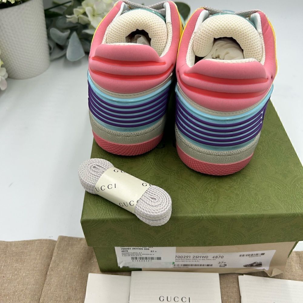 Women’s Gucci basket low top sneakers size 37.5 made in Italy. - Picture 5 of 8